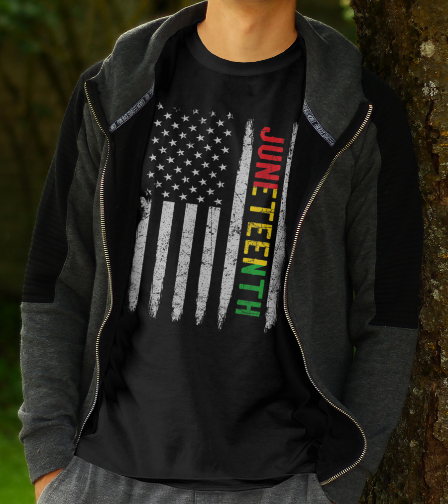 African American Flag Black History Juneteenth Stripes Patriotic Colors T-Shirt