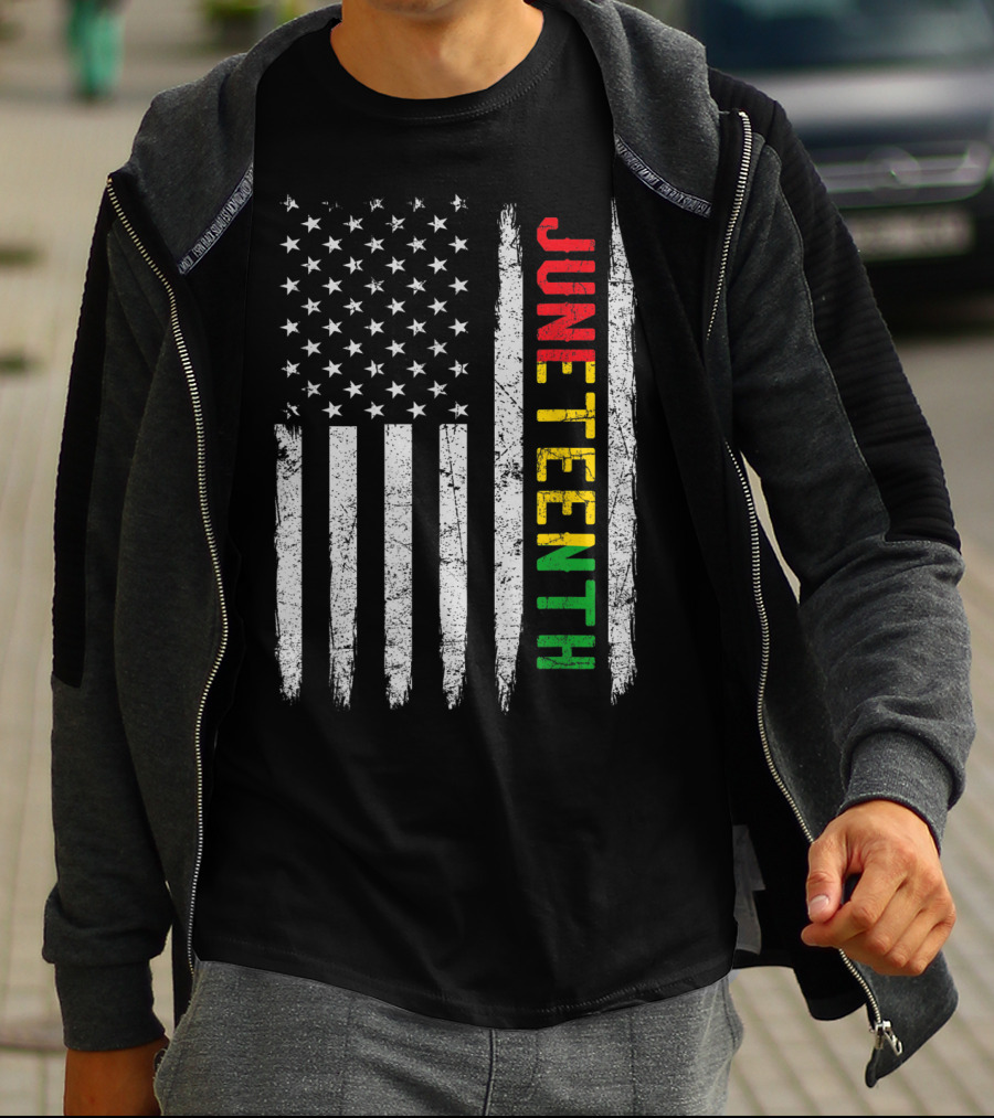 African American Flag Black History Juneteenth Stripes Patriotic Colors T-Shirt