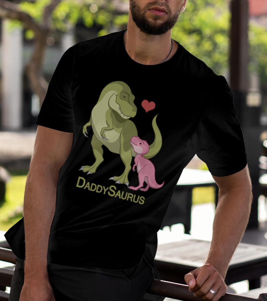 DaddySaurus Rex Father Baby Girl Dinosaurs Heart T-Shirt
