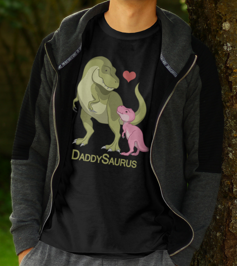 DaddySaurus Rex Father Baby Girl Dinosaurs Heart T-Shirt