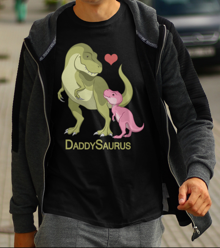 DaddySaurus Rex Father Baby Girl Dinosaurs Heart T-Shirt