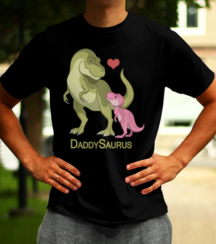 DaddySaurus Rex Father Baby Girl Dinosaurs Heart T-Shirt
