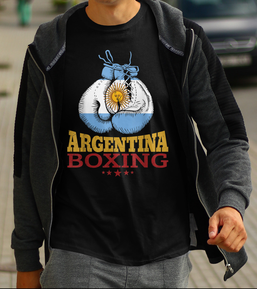 Argentina Boxing Gloves Flag Pride T-Shirt