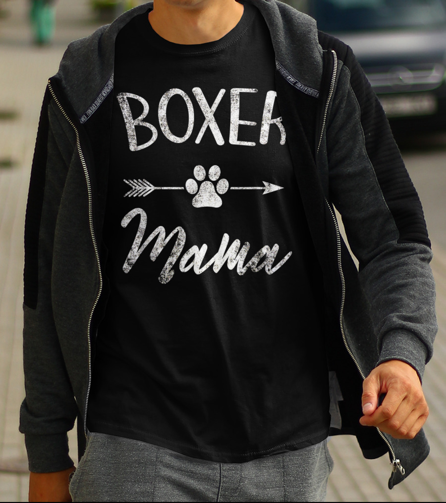 Boxer Mama Paw Print Arrow Dog Lover Owner T-Shirt