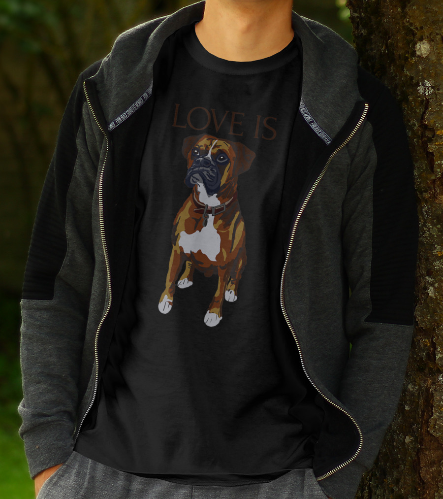 Boxer Love Is Cute Dog Love Is T-Shirt