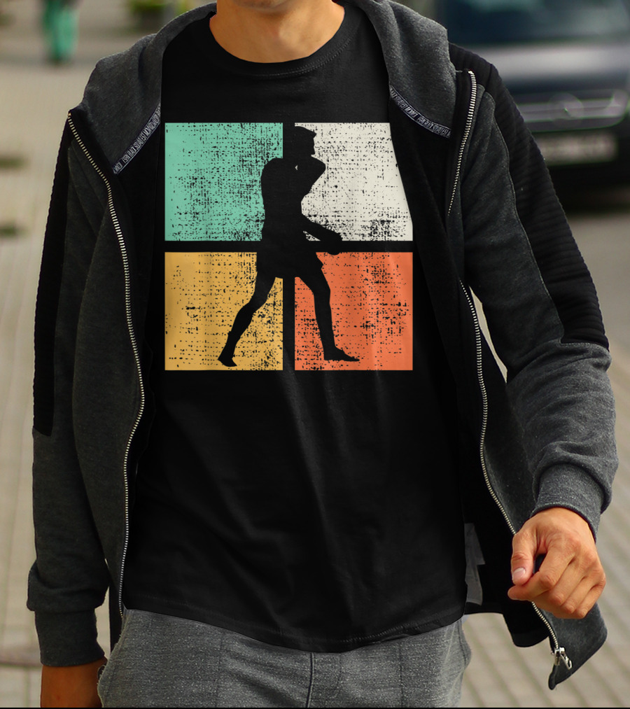 Boxing Boxer Vintage Box Club Silhouette Retro Blocks T-Shirt