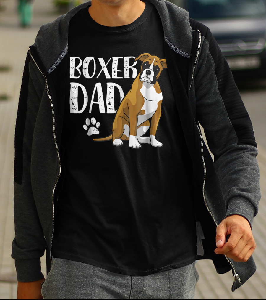 Boxer Dad Dog Paw T-Shirt