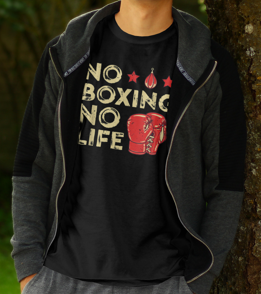 No Boxing No Life Boxer Lover Gloves And Stars T-Shirt