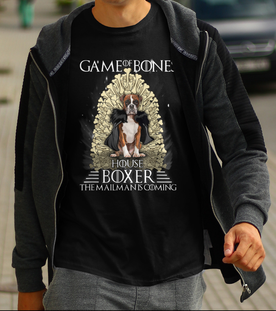 Game Of Bones House Boxer The Mailman Is Coming Thrones Dog T-Shirt