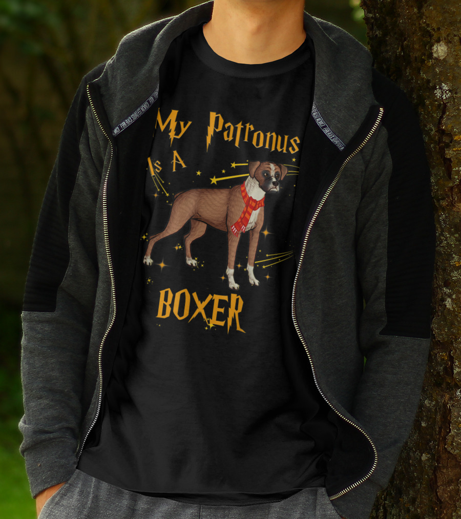 My Patronus Is A Boxer Dog Magic Energy Stars Scarf T-Shirt