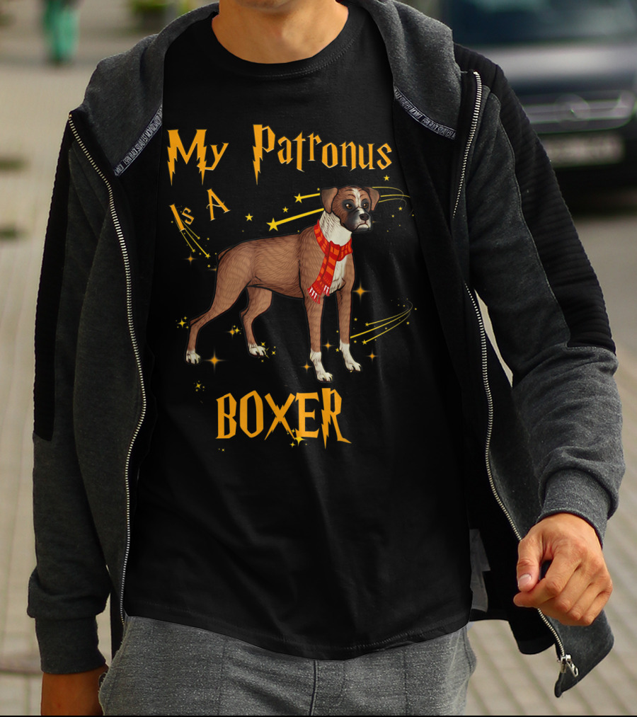 My Patronus Is A Boxer Dog Magic Energy Stars Scarf T-Shirt