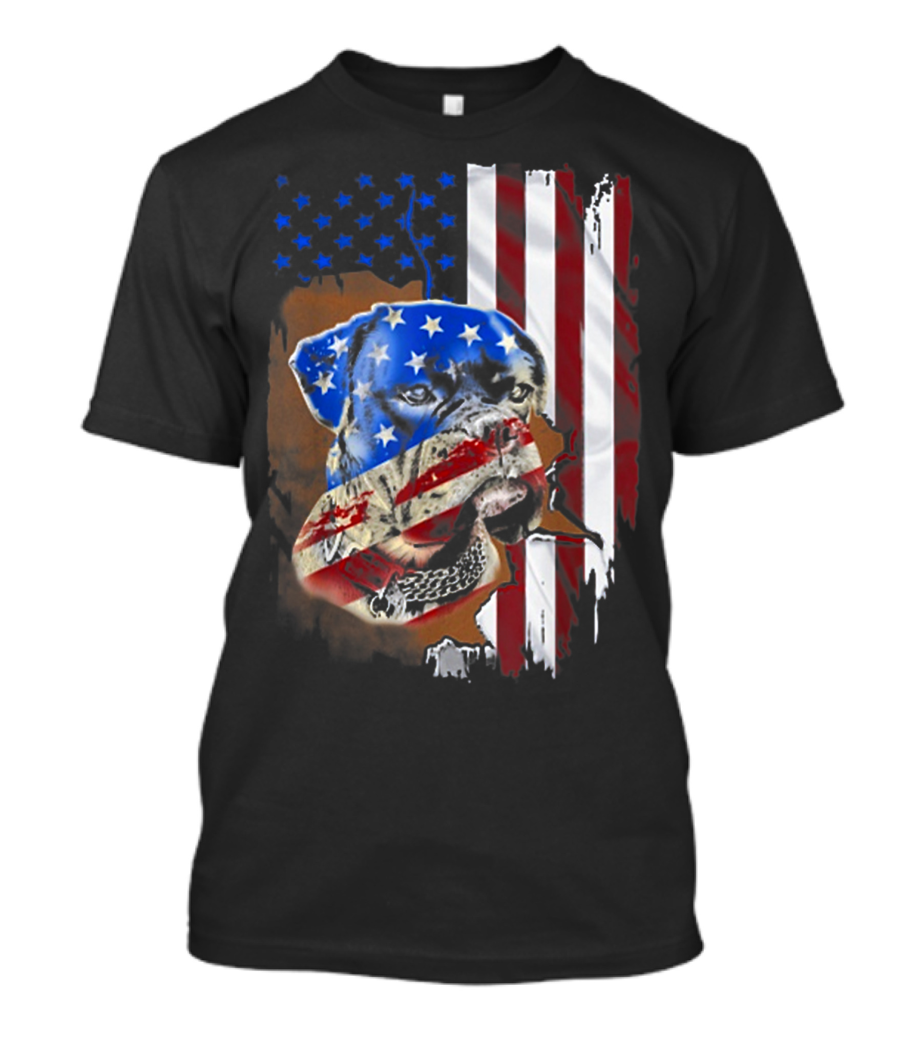 American Flag Boxer Dog Tattoos T-Shirt