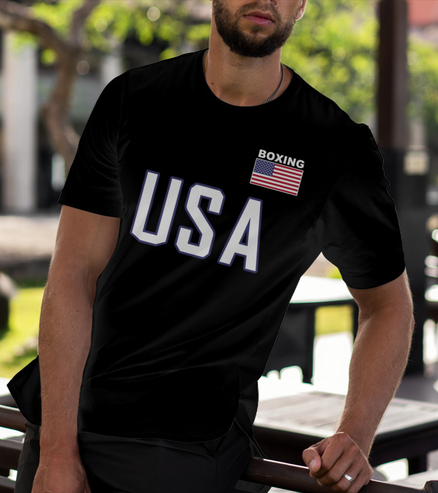 USA Flag Boxing Jacket With Pocket Equipment Theme For Boxer T-Shirt