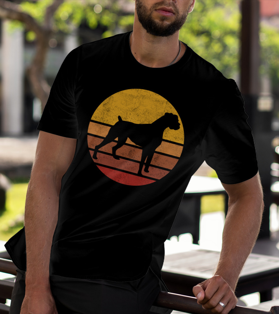 Vintage Sunset Boxer Dog T-Shirt