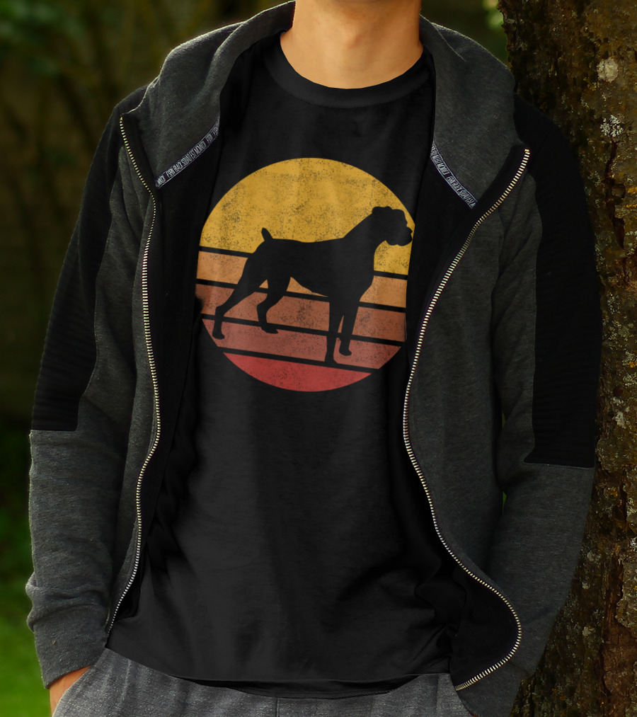 Vintage Sunset Boxer Dog T-Shirt