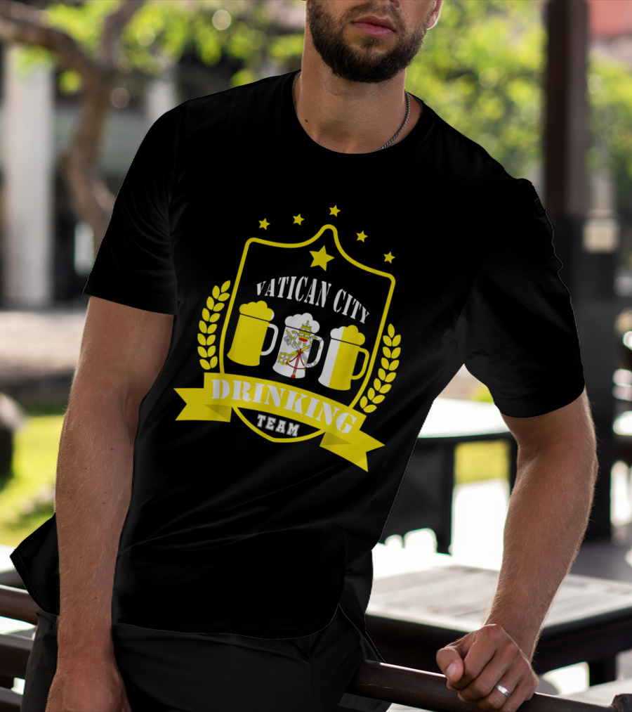Vatican City Drinking Team Beer Crest Casual Teamwear T-Shirt