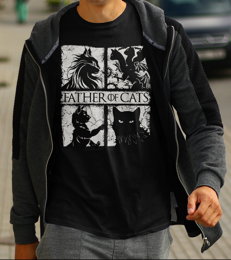 Father Of Cats Mythical And Fierce Cat Lovers T-Shirt