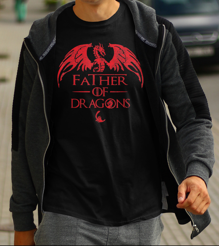 Father Of Dragons Best Fantasy Red Dragon T-Shirt
