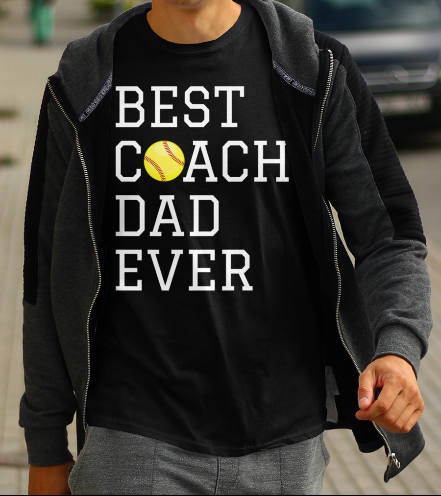 Best Coach Dad Ever Softball Fathers Coaching T-Shirt