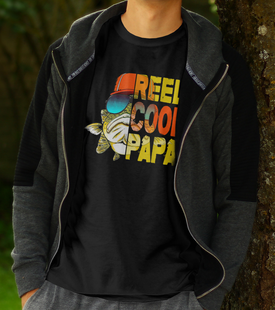 Father's Day Reel Cool Papa Fishing Fish Hat Sunglasses T-Shirt