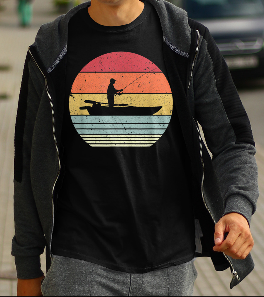 Sunset Fishing Style For Fisherman T-Shirt