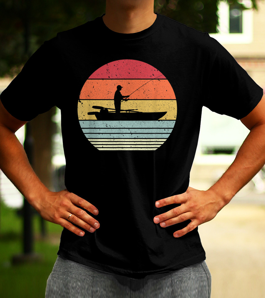 Sunset Fishing Style For Fisherman T-Shirt