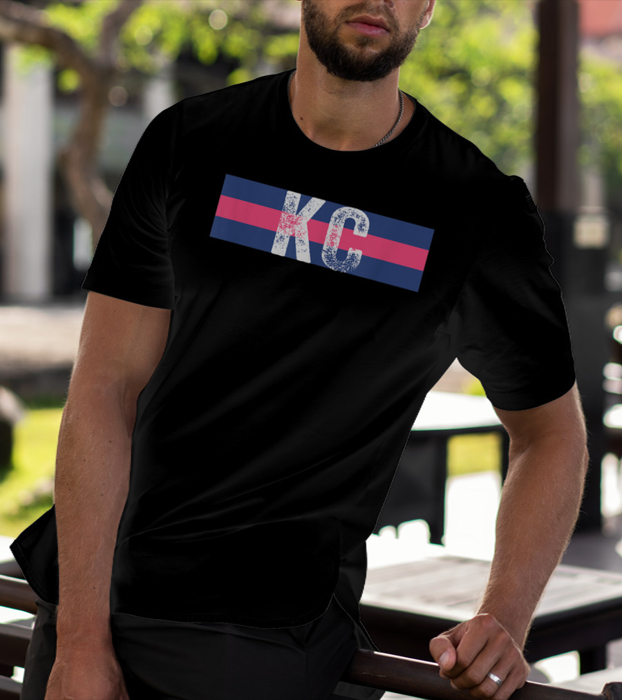 KC Royal Blue Pink Vintage Kansas City Stripes T-Shirt