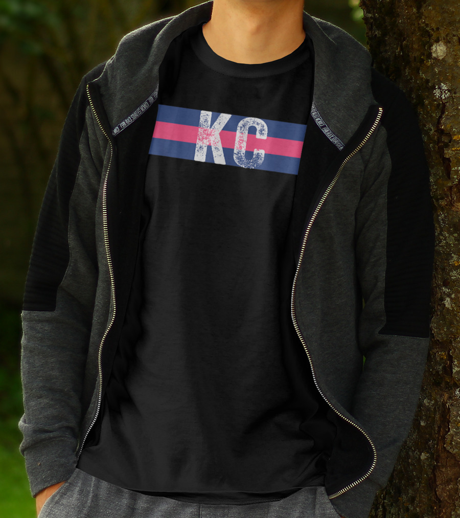 KC Royal Blue Pink Vintage Kansas City Stripes T-Shirt