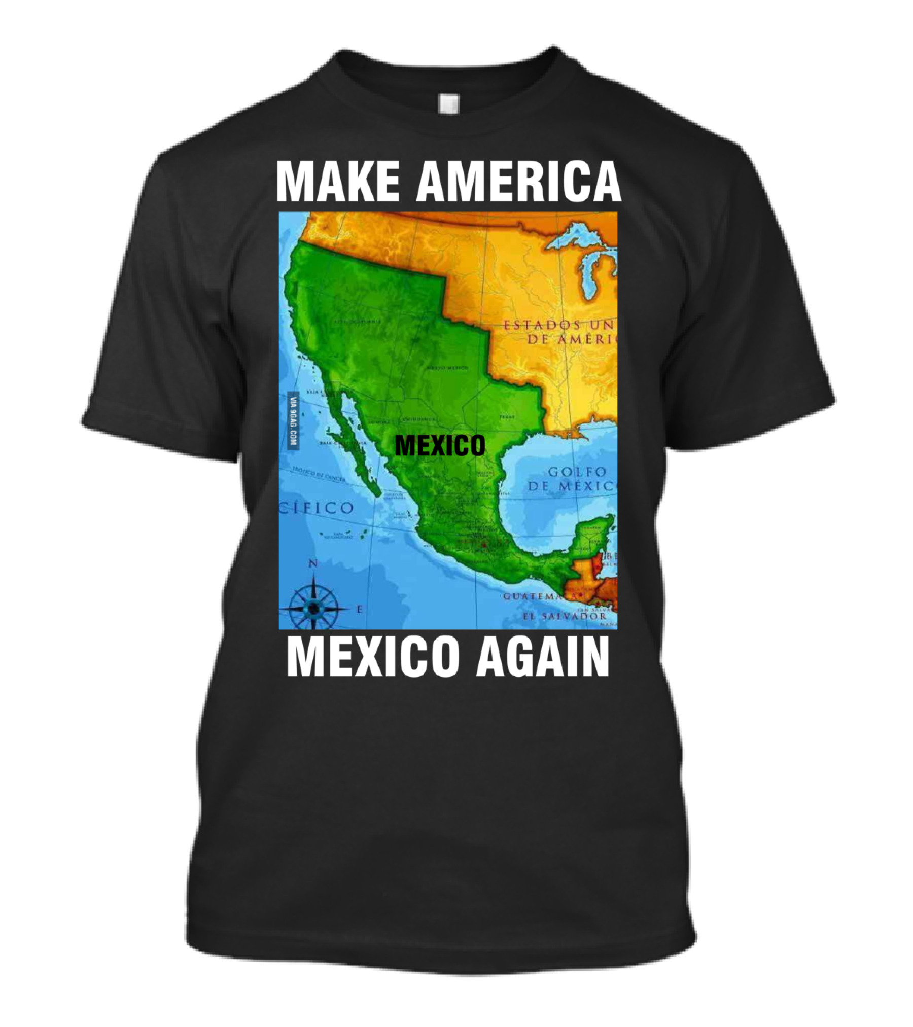 Make America Mexico Again Map Camisa Player Estados Unidos De América Golfo De México Pacifico T-Shirt
