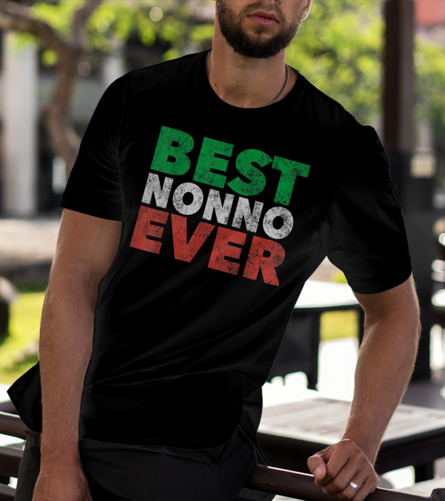 Best Nonno Ever Italian Grandfather Flag Colors T-Shirt