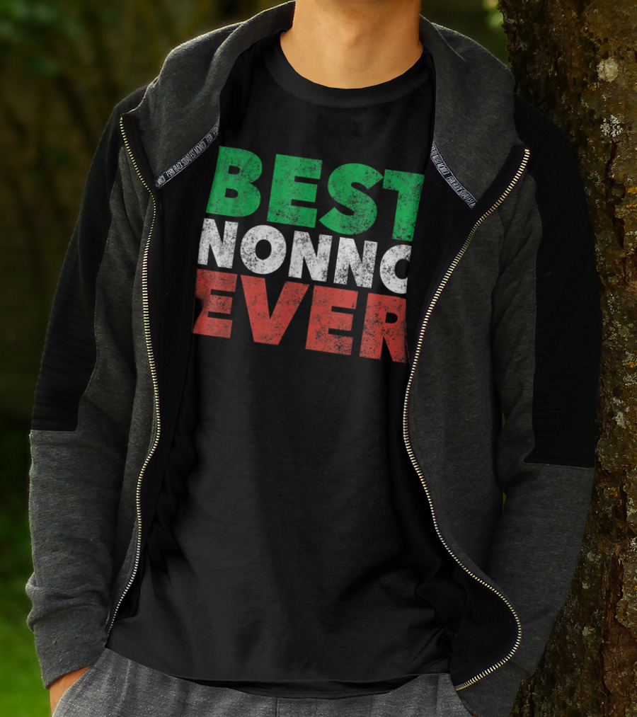 Best Nonno Ever Italian Grandfather Flag Colors T-Shirt