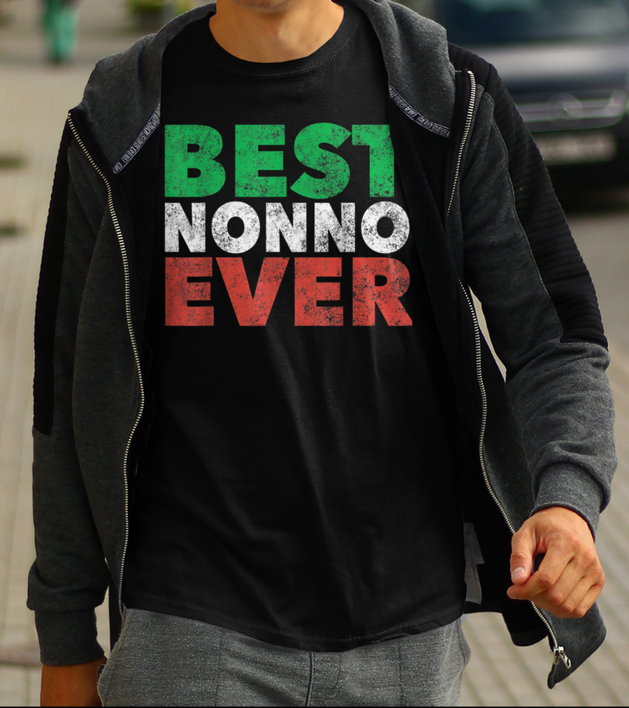 Best Nonno Ever Italian Grandfather Flag Colors T-Shirt