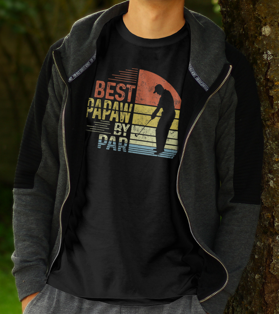 Best Papaw By Par Father's Day Golf Silhouette Vintage T-Shirt