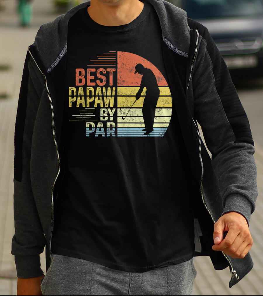 Best Papaw By Par Father's Day Golf Silhouette Vintage T-Shirt