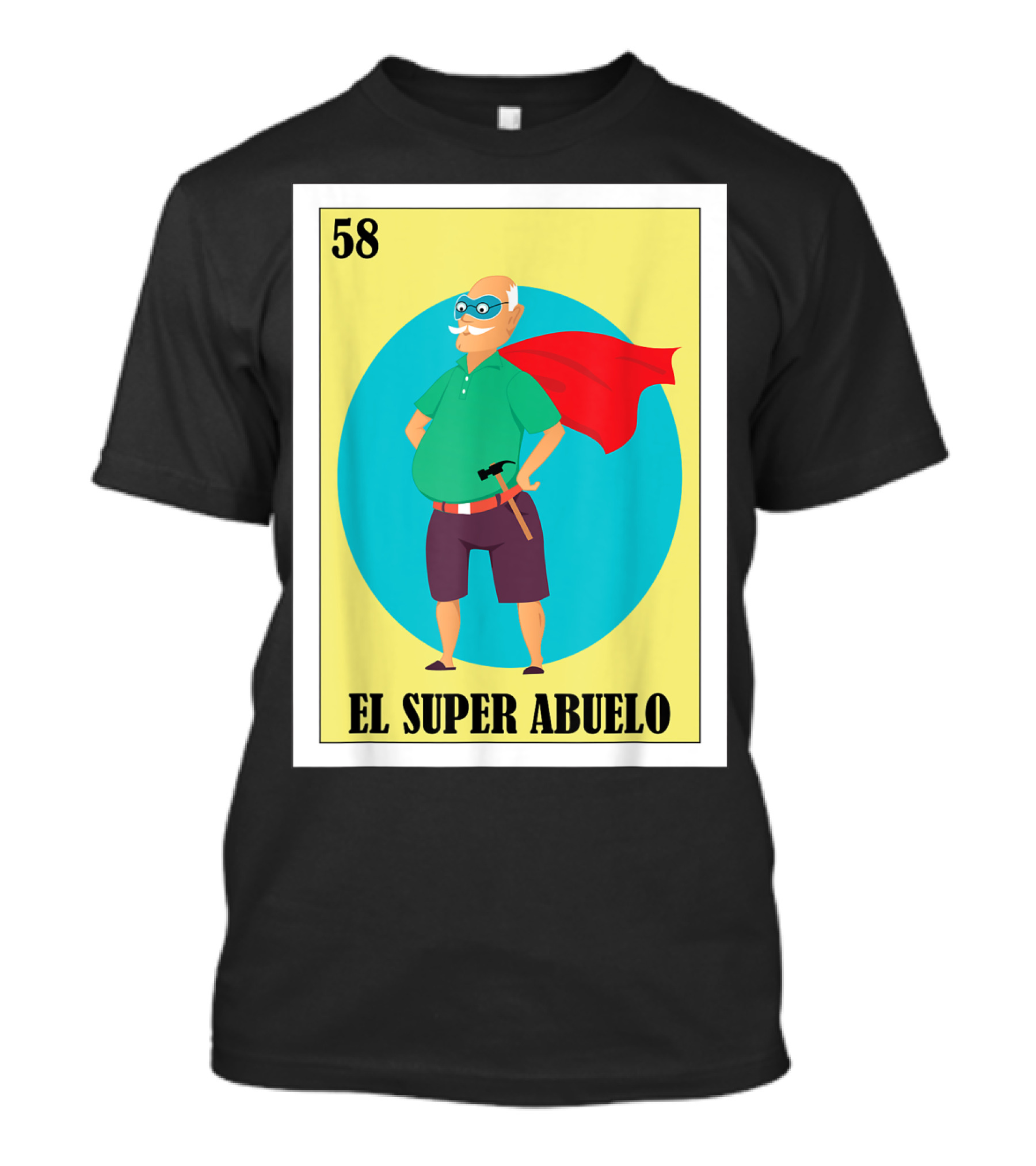 58 Mens Loteria El Super Abuelo Reg Hero Grandpa T-Shirt