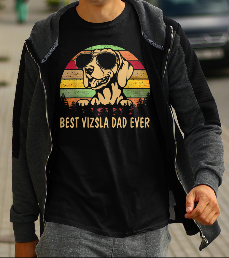 Best Vizsla Dad Ever Men's Father's Day Vizsla Dog T-Shirt