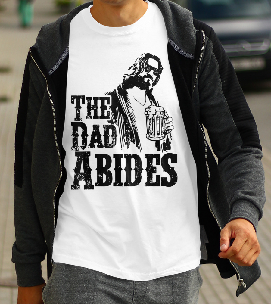 Mens Dad Abides Holding Beer Mug T-Shirt