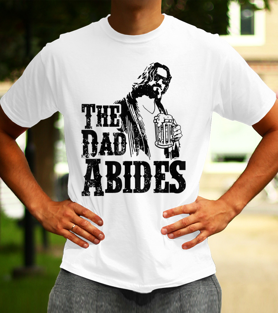 Mens Dad Abides Holding Beer Mug T-Shirt