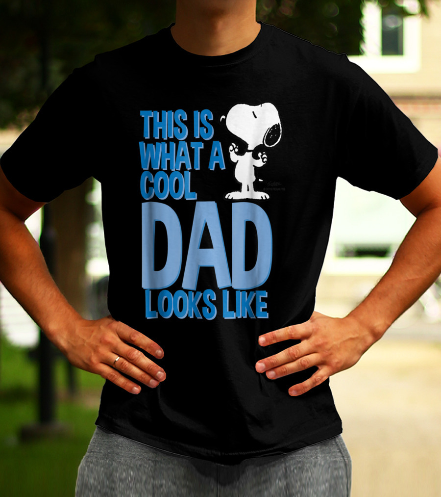 Snoopy This Is What A Cool Dad Looks Like Peanuts Mens T-Shirt