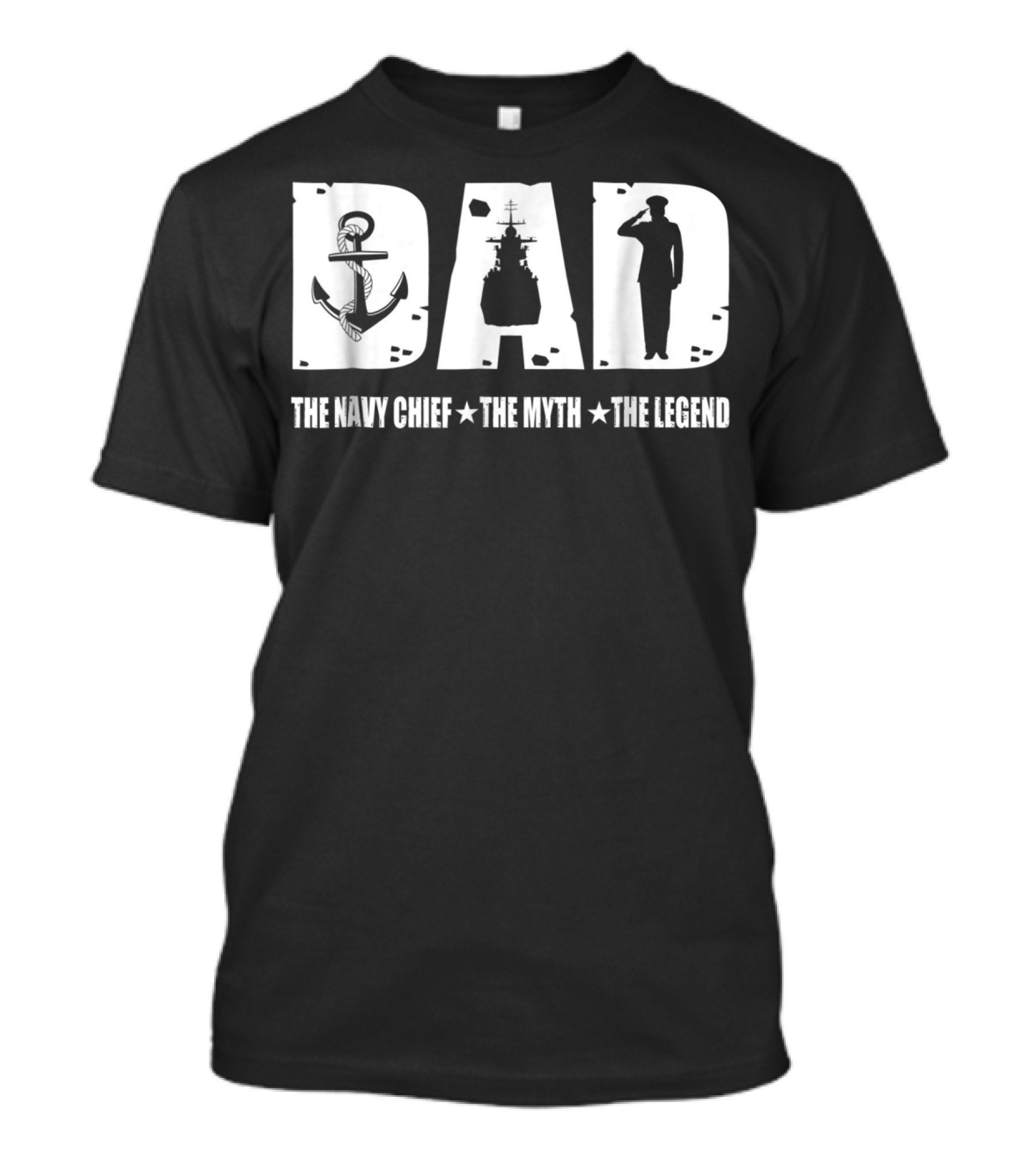 Mens Veteran Dad The Navy Chief The Myth The Legend T-Shirt