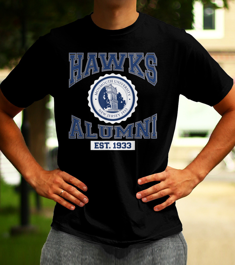 Hawks Alumni Monmouth University New Jersey 1933 Est. 1933 T-Shirt