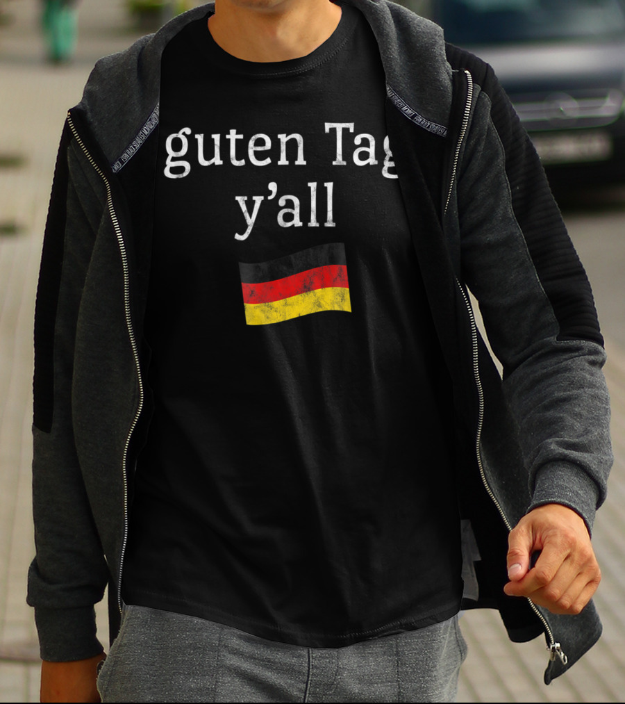 Guten Tag Y'all Oktoberfest Costume Funny Outfit Texas Ger Flag T-Shirt