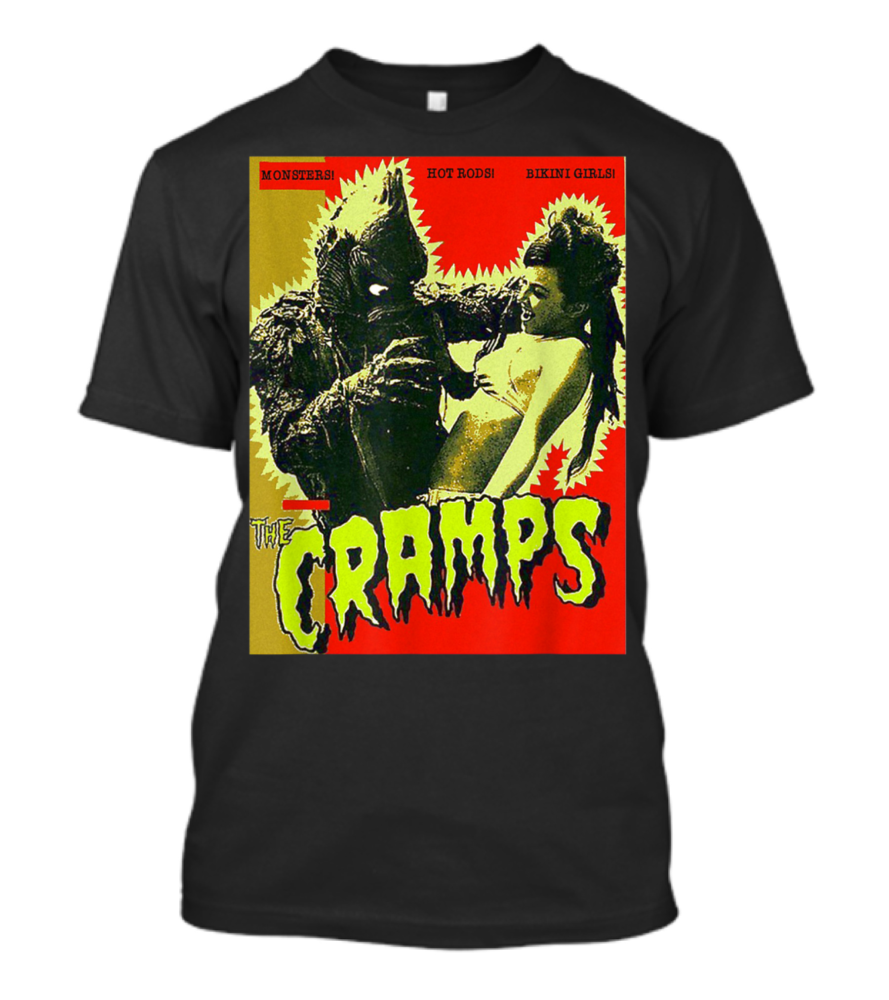 The Cramps Monsters Hot Rods Bikini Girls Punk Rock Band T-Shirt