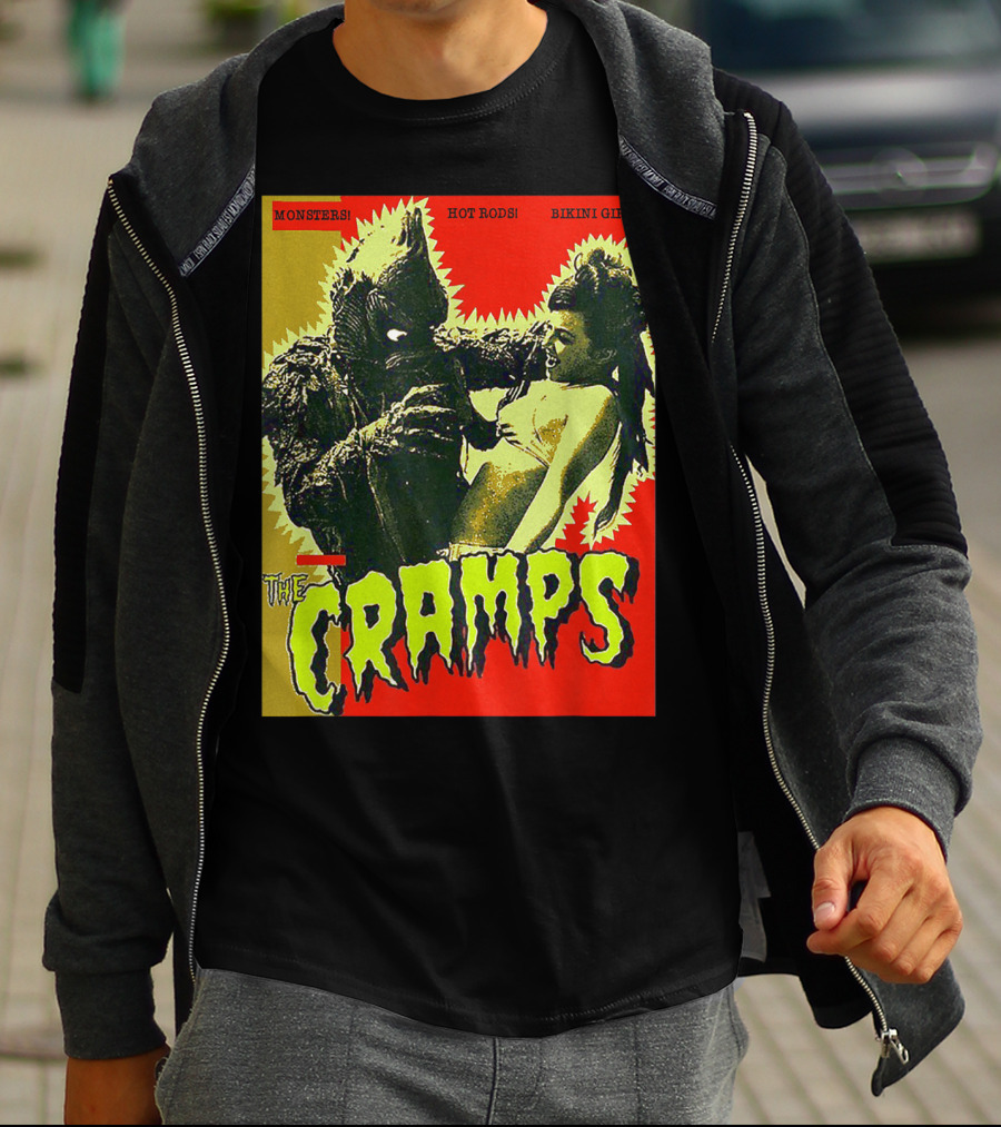 The Cramps Monsters Hot Rods Bikini Girls Punk Rock Band T-Shirt