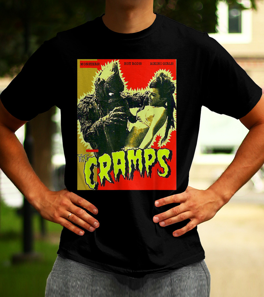 The Cramps Monsters Hot Rods Bikini Girls Punk Rock Band T-Shirt