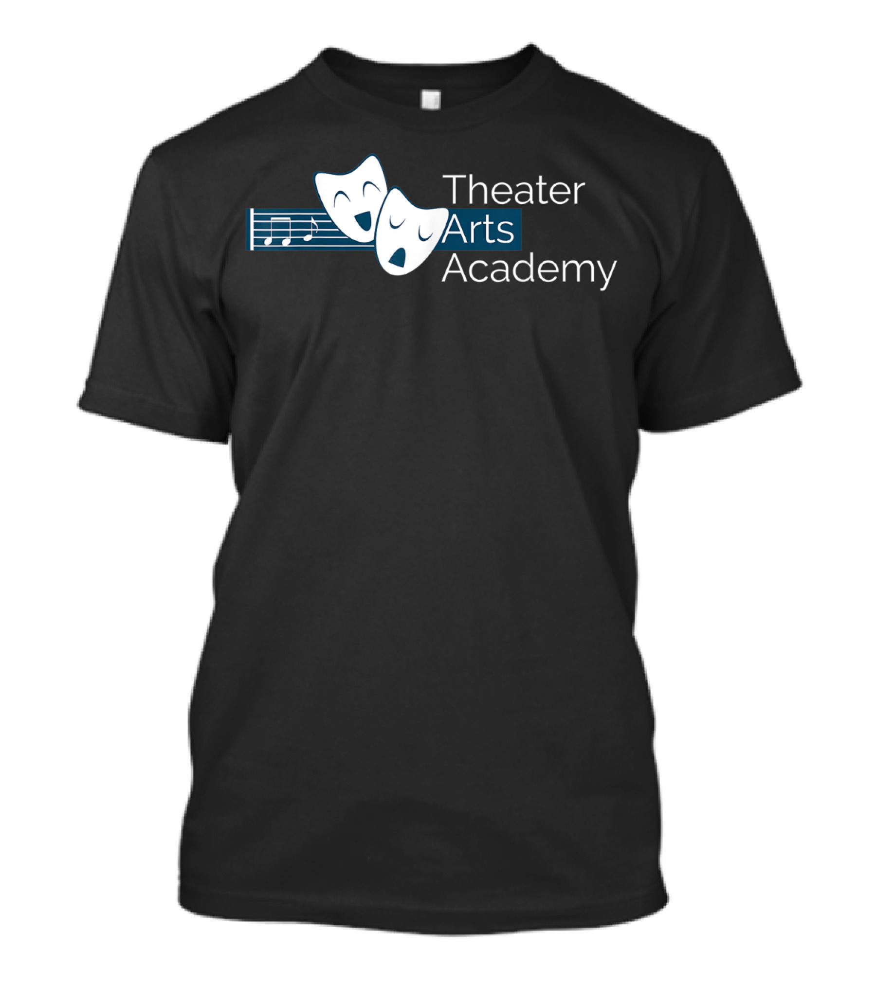 Theater Arts Academy Comedy And Tragedy Masks With Musical Notes T-Shirt