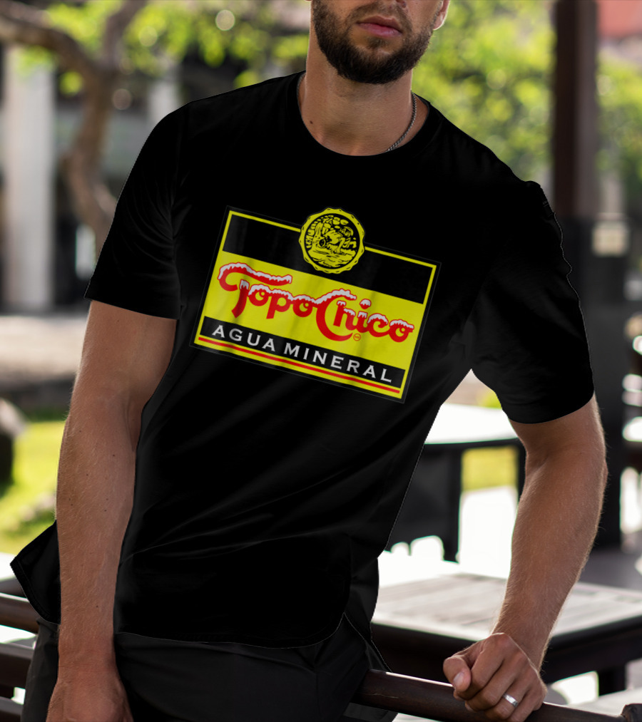 Topo Chico Agua Mineral Logo With Yellow T-Shirt