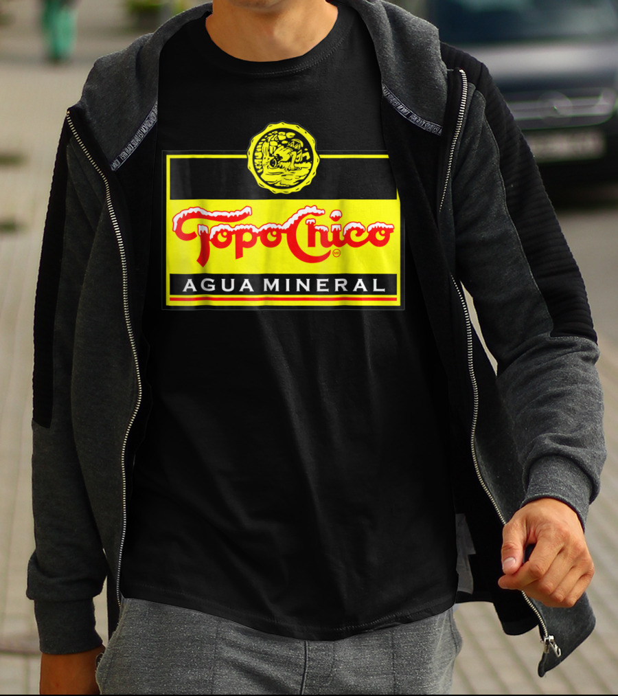 Topo Chico Agua Mineral Logo With Yellow T-Shirt