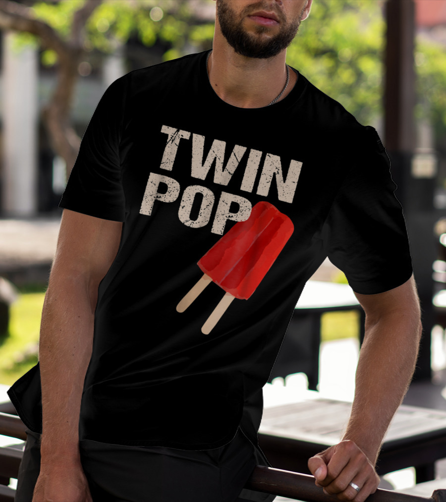 TWIN POP For Grandpa Twins Dad Ice Cream Popsicle T-Shirt