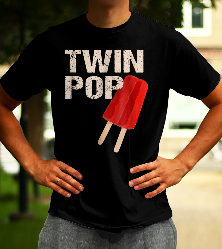 TWIN POP For Grandpa Twins Dad Ice Cream Popsicle T-Shirt